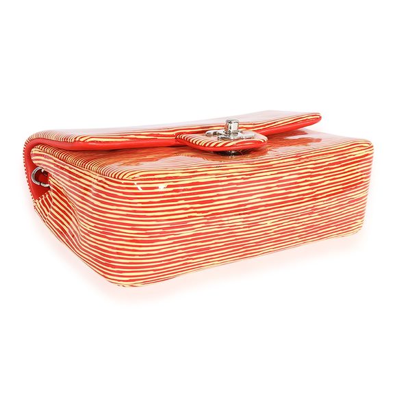 Chanel Red Striped Patent Mini Rectangular Classic Flap Bag - Picture 5 of 7